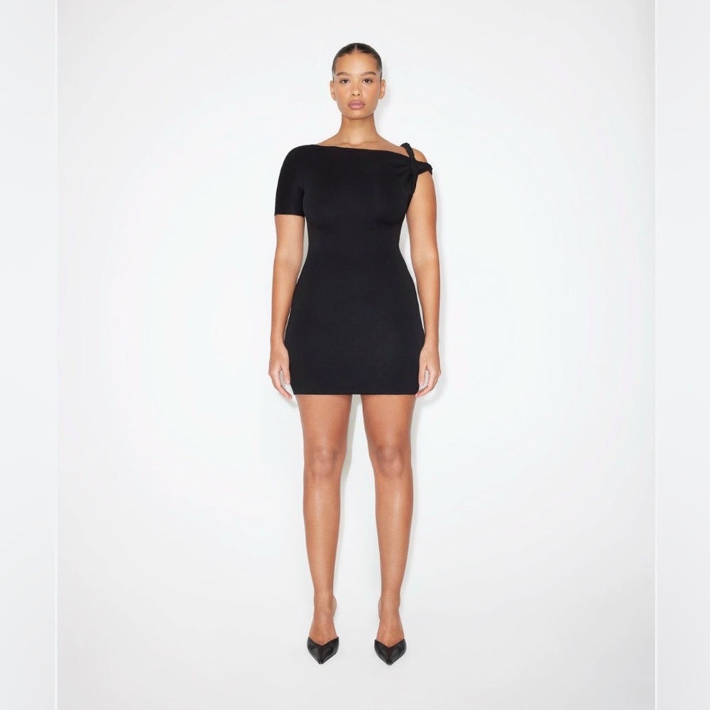 Black KHY Sueded Stretch Twist Mini Dress (Size XS)